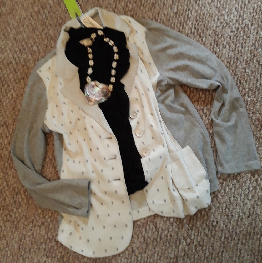 Dolcezza French Terry Polka Dot Blazer